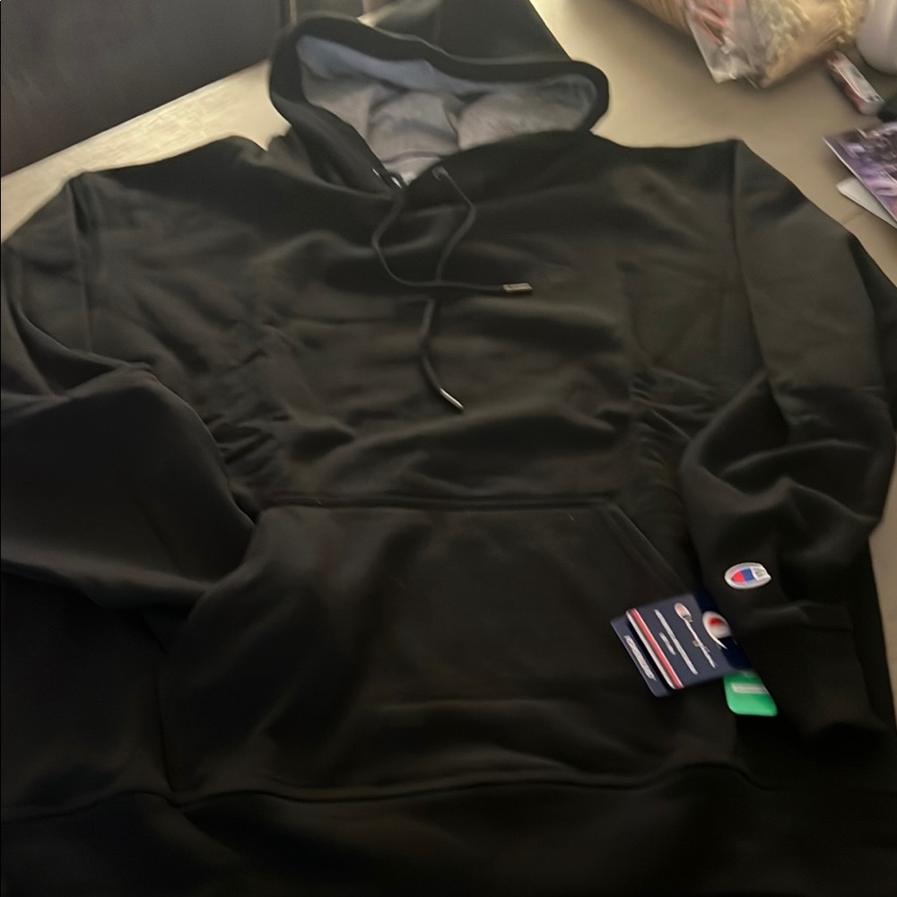 Champion Black Hoodie Sweatshirt Pullover